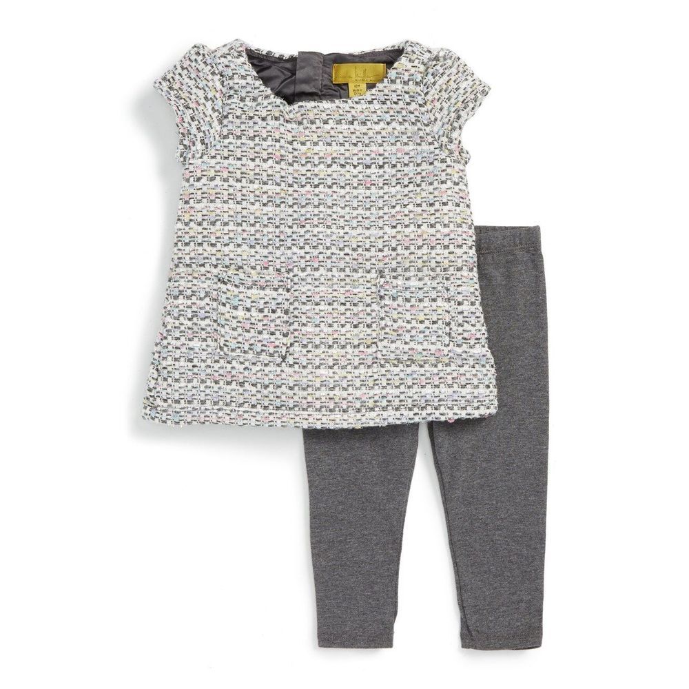 NWT Nicole Miller Metallic Tweed Tunic & Leggings Little KIDS GIRLS [SZ 4T ] 229